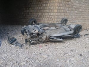 گزارش تصویری/واژگونی پژو۴۰۵ در دهلران