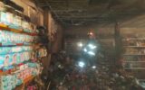 آتش سوزی مغازه مواد بهداشتی در شهر ایلام+عکس