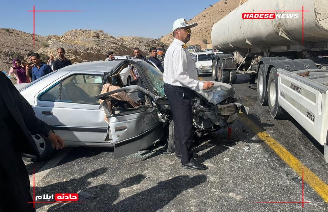 تصادف دو دستگاه سواری در محور ایلام حادثه آفرید+تصاویر