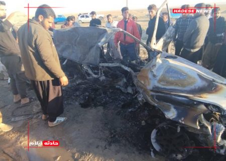 تصادف مرگبار دو دستگاه سواری در محور مهران+عکس
