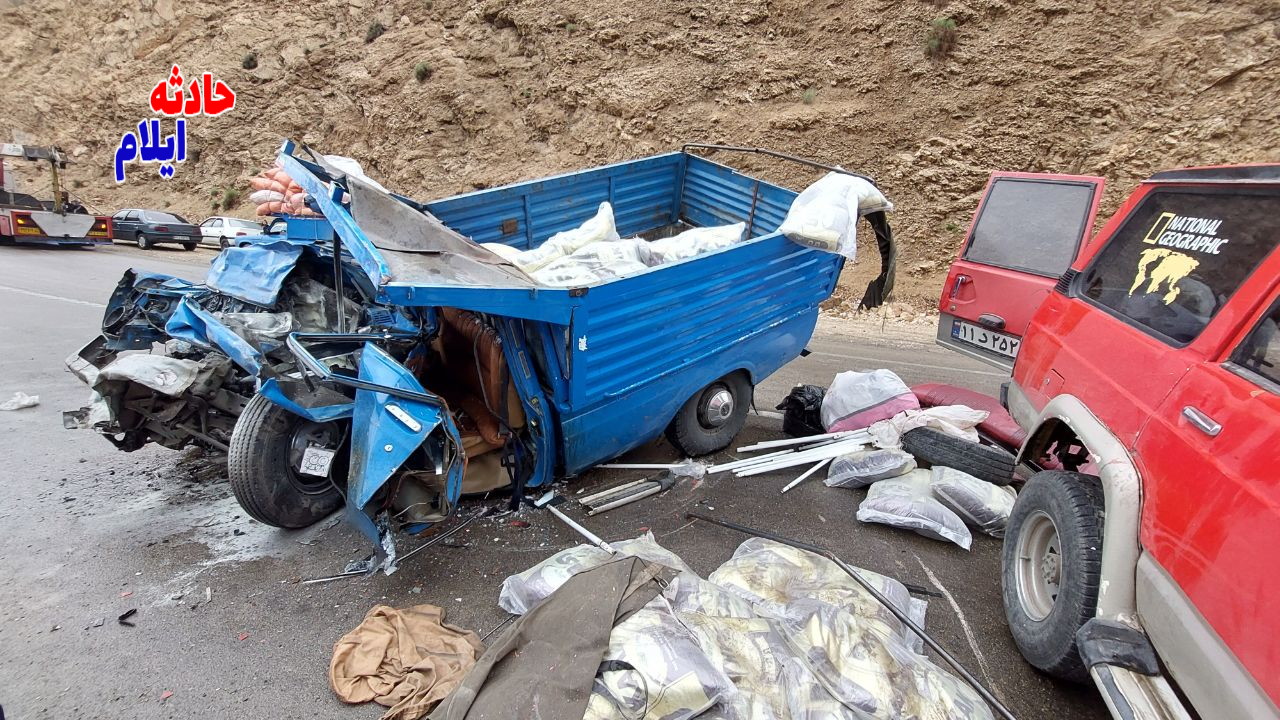 تصادف مرگبار پاترول با وانت نیسان در محور ایلام به کرمانشاه+گزارش تصویری