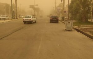 گزارش تصویری مهران در محاصره گردوغبار شدید