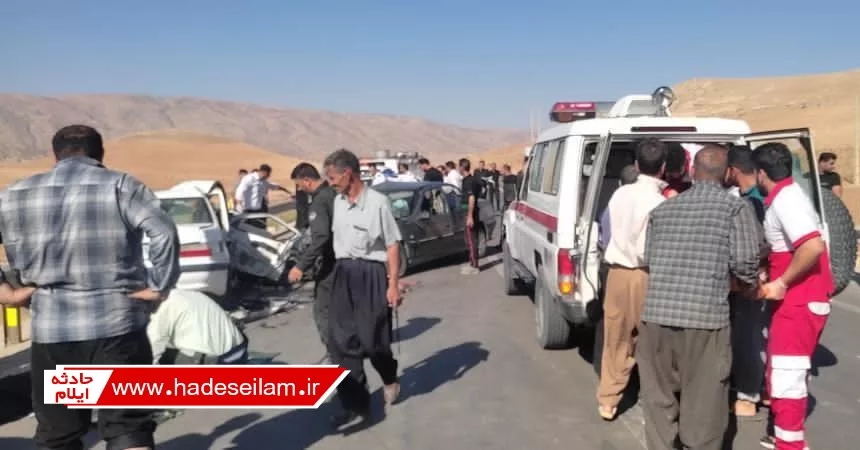 تصادف مرگبار سه دستگاه خودرو در محور ایلام به کرمانشاه+تصاویر