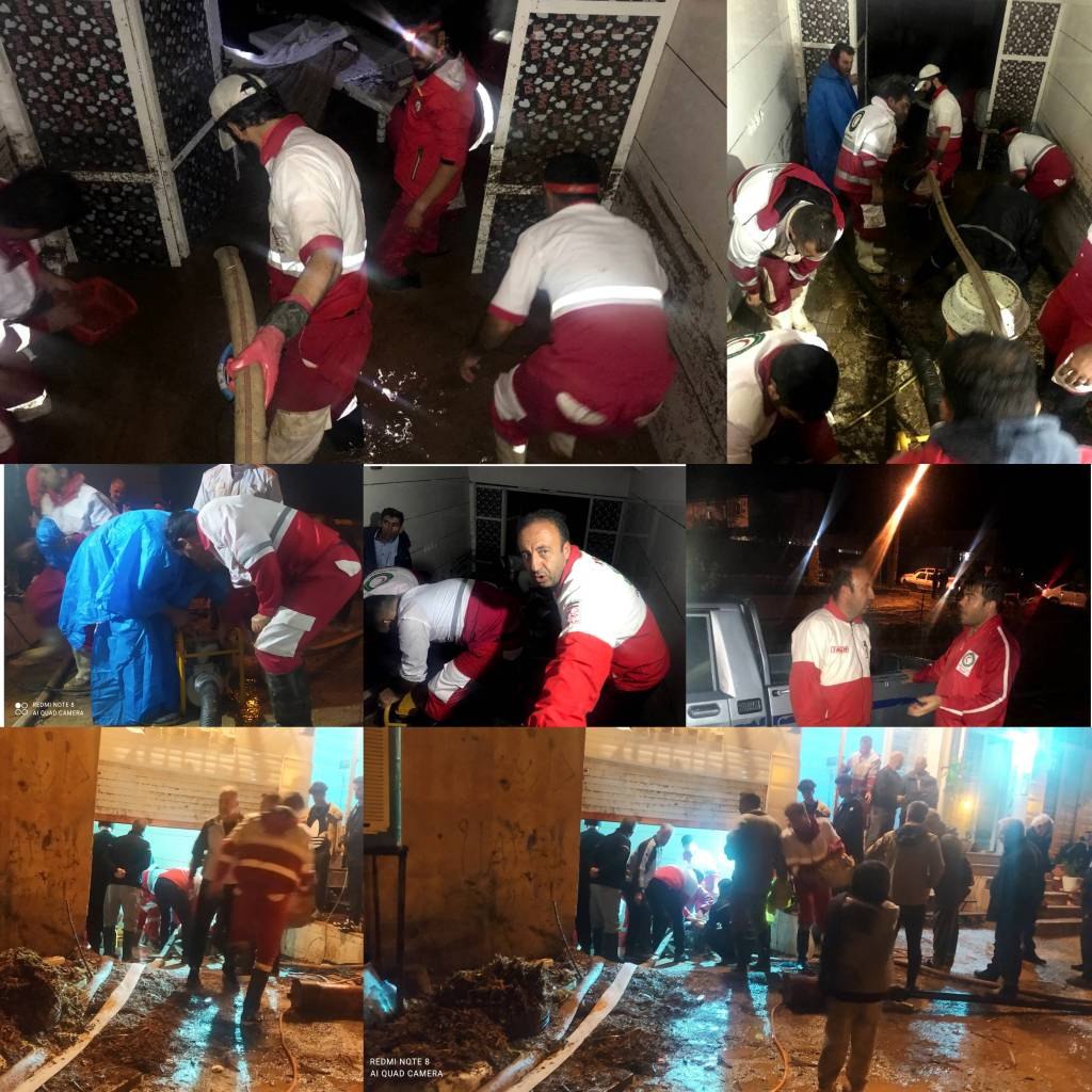 تخلیه آب از ۶ منزل مسکونی در شهرستان بدره توسط هلال احمر