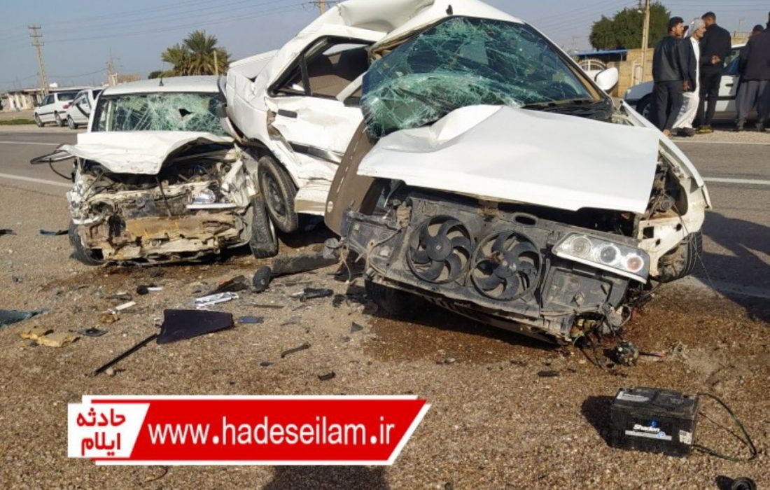 تصادف مرگبار پژو و پراید در محور دهلران حادثه آفرید