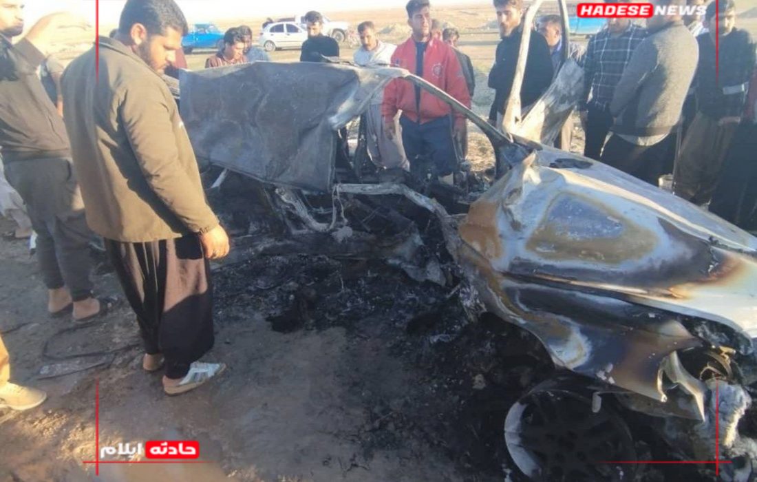 تصادف مرگبار دو دستگاه سواری در محور مهران+عکس