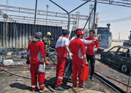 آتش‌سوزی در مرز مهران
