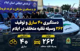 دستگیری ۴۰ سارق و توقیف ۲۶۲ وسیله نقلیه متخلف در ایلام