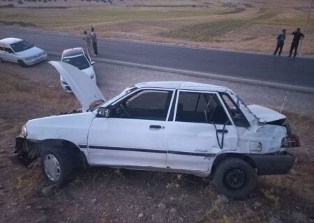 انحراف مرگبار پراید در جاده بدره