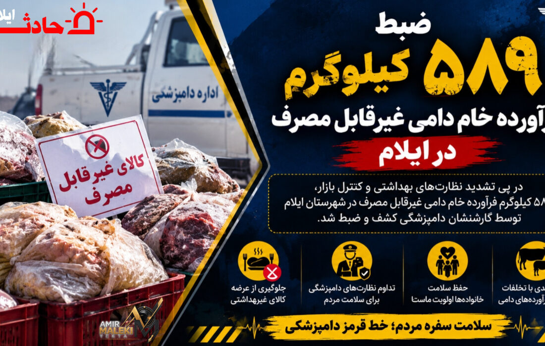 ضبط ۵۸۹ کیلوگرم فرآورده خام دامی غیرقابل مصرف در ایلام