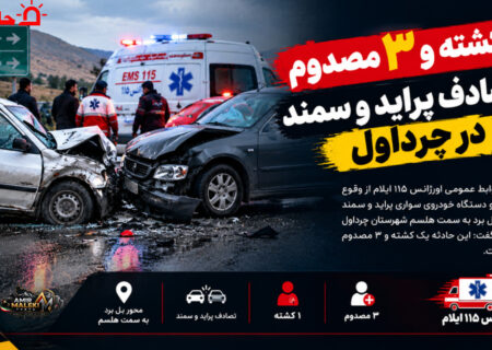یک کشته و ۳ مصدوم در تصادف پراید و سمند در چرداول