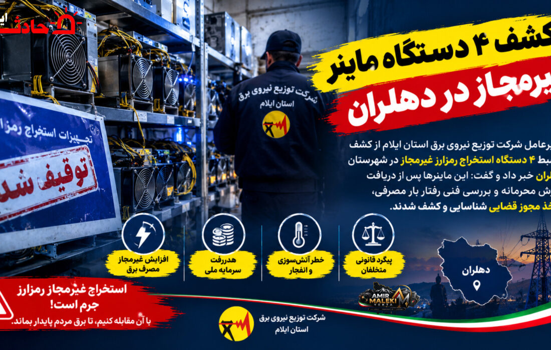 کشف ۴ دستگاه ماینر غیرمجاز در دهلران