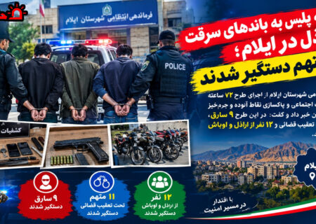 ضربه پلیس به باندهای سرقت و اراذل در ایلام؛ ۳۲ متهم دستگیر شدند